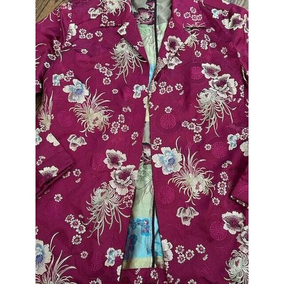 Chico's Blazer Jacket Long Sleeves Collared Open Front Floral Purple Size 1 US M - Picture 4 of 14
